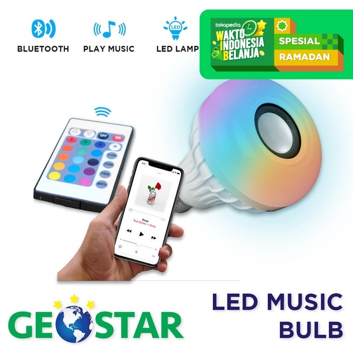 ELEKTRONIK LAMPU GEO STAR LED MUSIC BULB/LAMPU MUSIK SPEAKER - GS LMB HR1696
