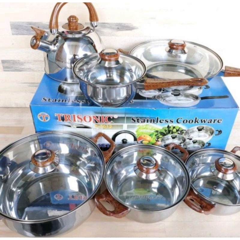 panci set Trisonic 6 PC 6 set stainless cookware