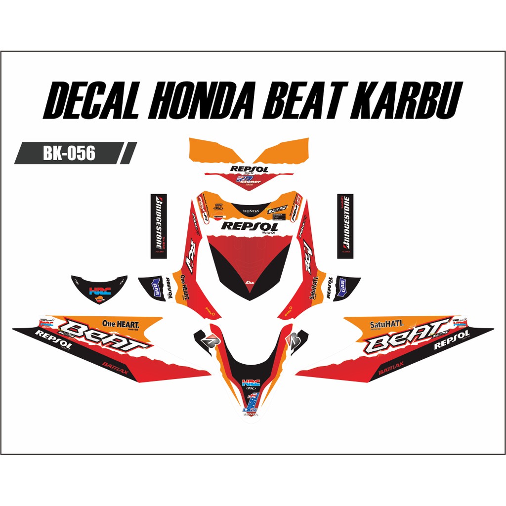 Sticker Decal Beat Karbu Full Body REPSOL STONER Shopee Indonesia