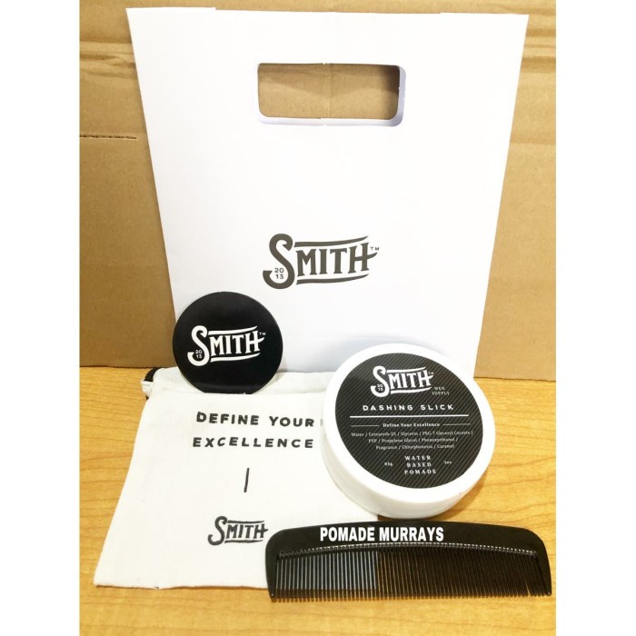 POMADE SMITH DASHING SLICK WATERBASED STRONG HOLD + FREE SISIR SAKU ORI