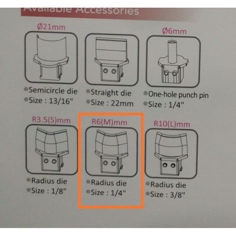 BLADE corner rounder R 6 mm buat 9522/9521. Pemotong sudut notebook, DIY, craft