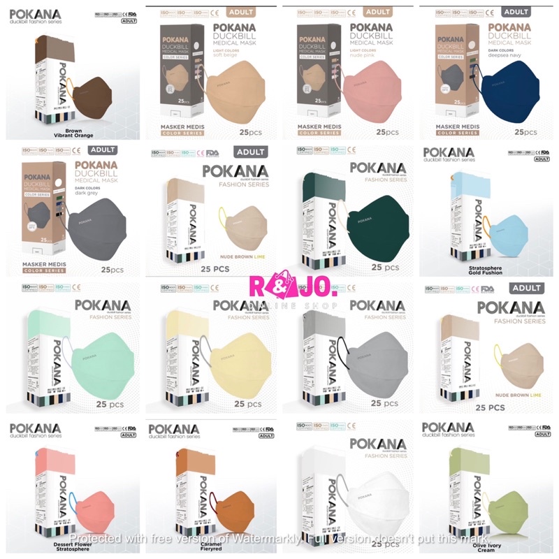 Masker Pokana Duckbill Fashion Series 4ply isi 25 pcs