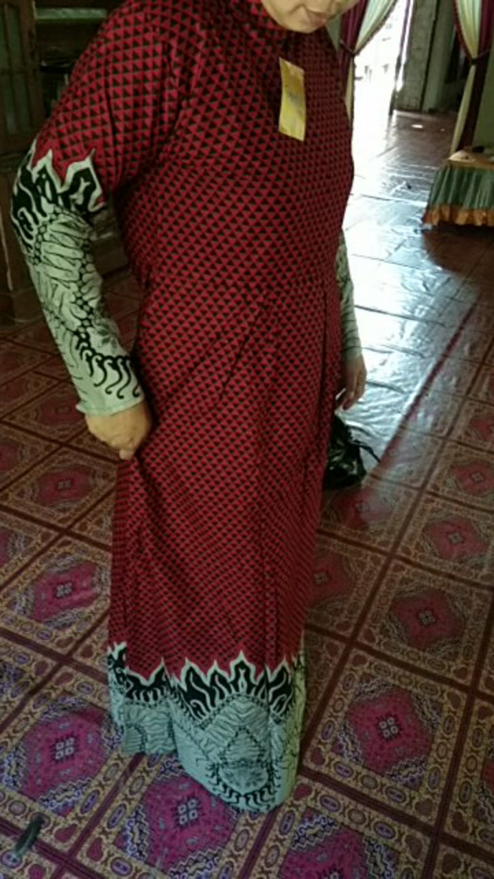 Batik Couple Keluarga Sania Ruffle Ori Ndoro Jowi Dnt Motif Bara Api Merah