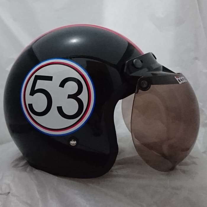 Helm Bogo Retro Kumis Red F Doff Cam - Smart4K Design Ideas