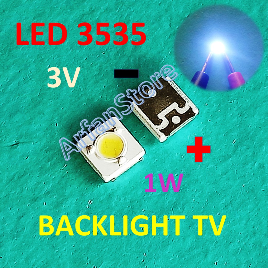 LED SMD 3535 3V 1W Backlight TV LCD Cold White 3537 Putih Cool Lumens PER 10PCS