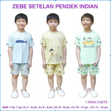 SALE Zebe Setelan Pendek Swan Edition 6-12 Thn CherrryBabyKidsshop