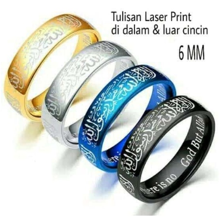CINCIN TITANIUM TAUHID PRIA DAN WANITA / CINCIN PEMBAWA BERKAH