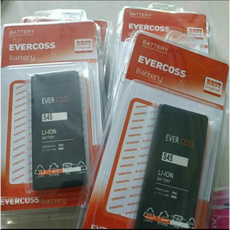 baterai batrei batre evercoss s45 s 45  double power by brain power