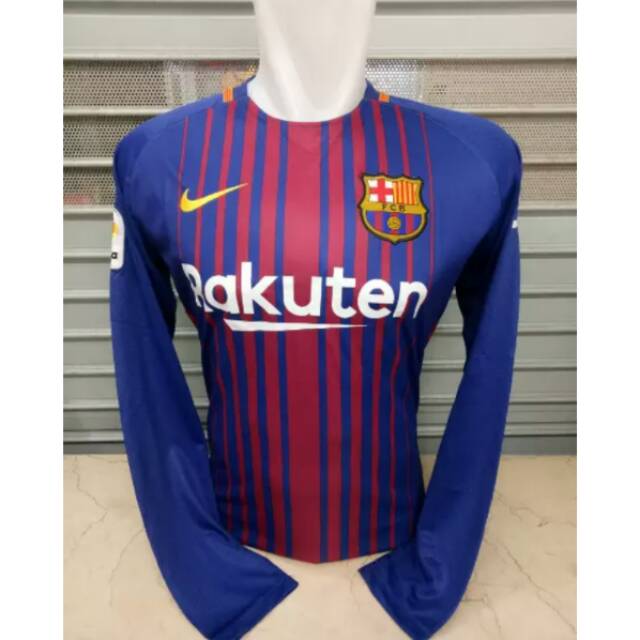 Jersey Grade Original Barca Barcelona Home LS Longsleeve Lengan Panjang 2017 2018 Bola Futsal Nike
