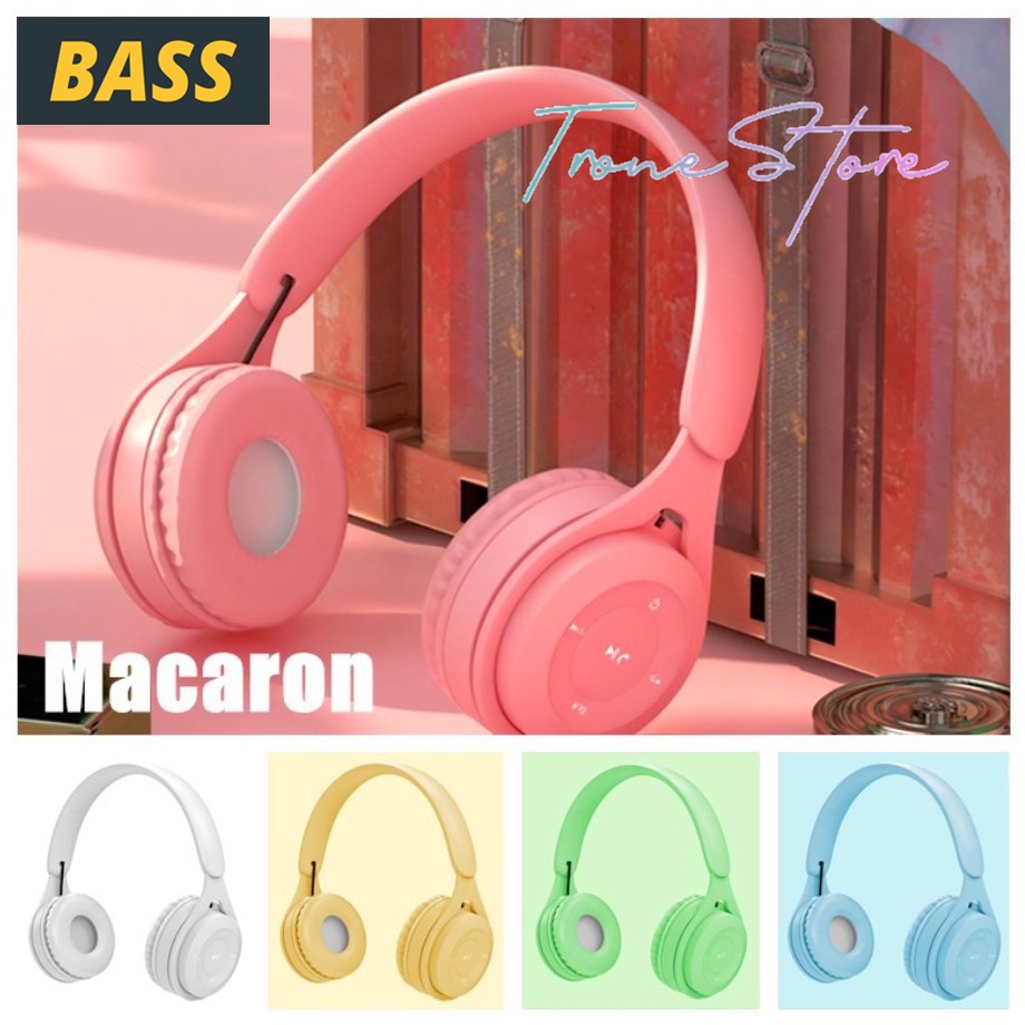 Headphone Bluetooth Earphone Headset Gaming Bluetooth Macaron LED Lamp Hi-Fi Sound RGB Earphone Nirk