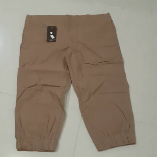 Celana KOREA wanita JUMBO 3/4 BAHAN KARET TEBAL (jogger)