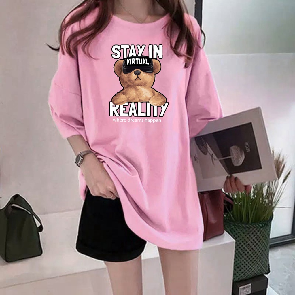 Kaos Wanita Oversize TEDDY VIRTUAL Jumbo SIze XXL/ kaos santai