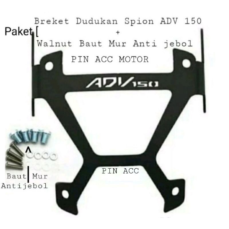 breket spion adv breket serpo adv untuk spion r25 breket dudukan spion variasi adv 150 (PNP)