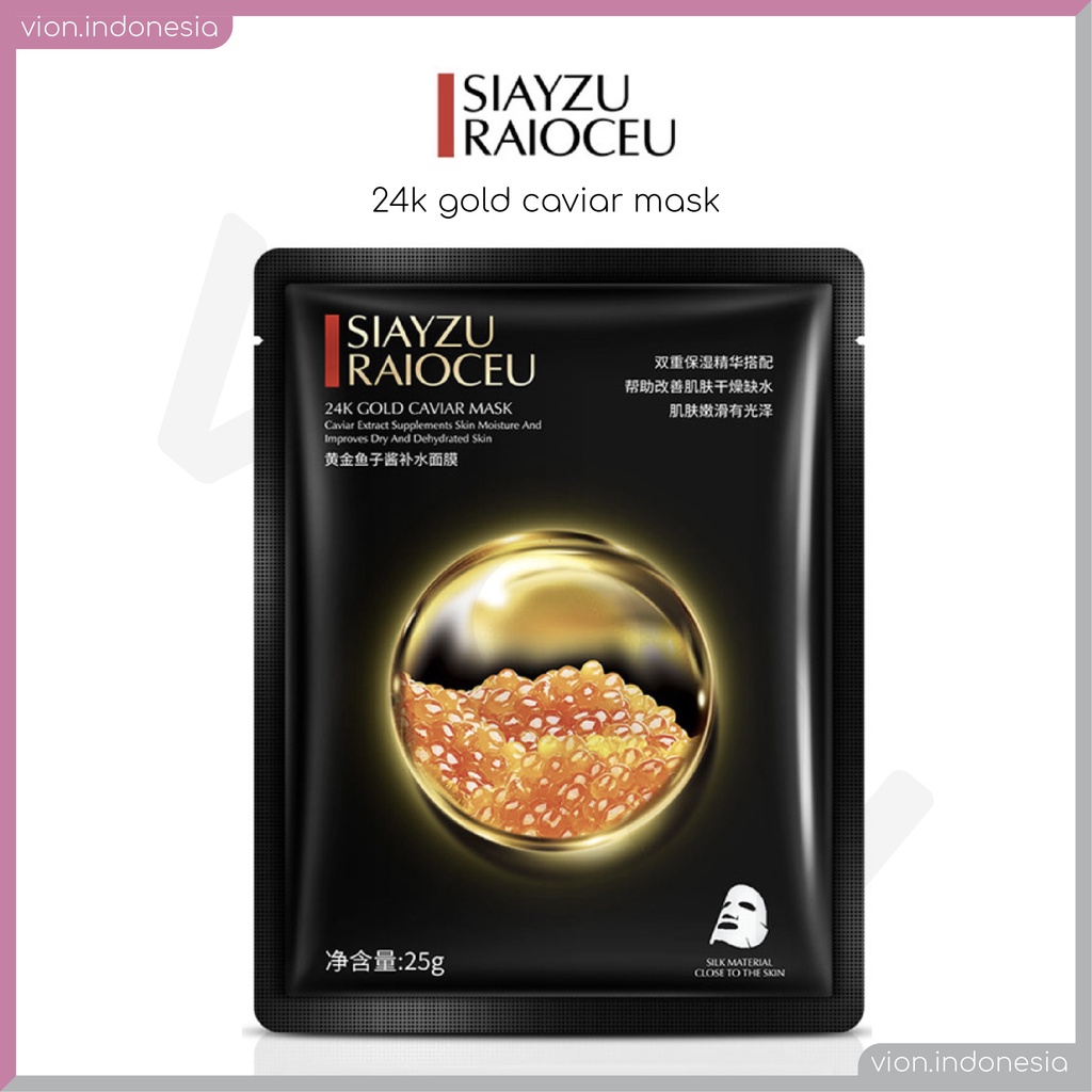 SENANA SIAYZU RAIOCEU VEZE IMAGES 24K Gold Caviar Mask Masker Wajah Telor Caviar SN004