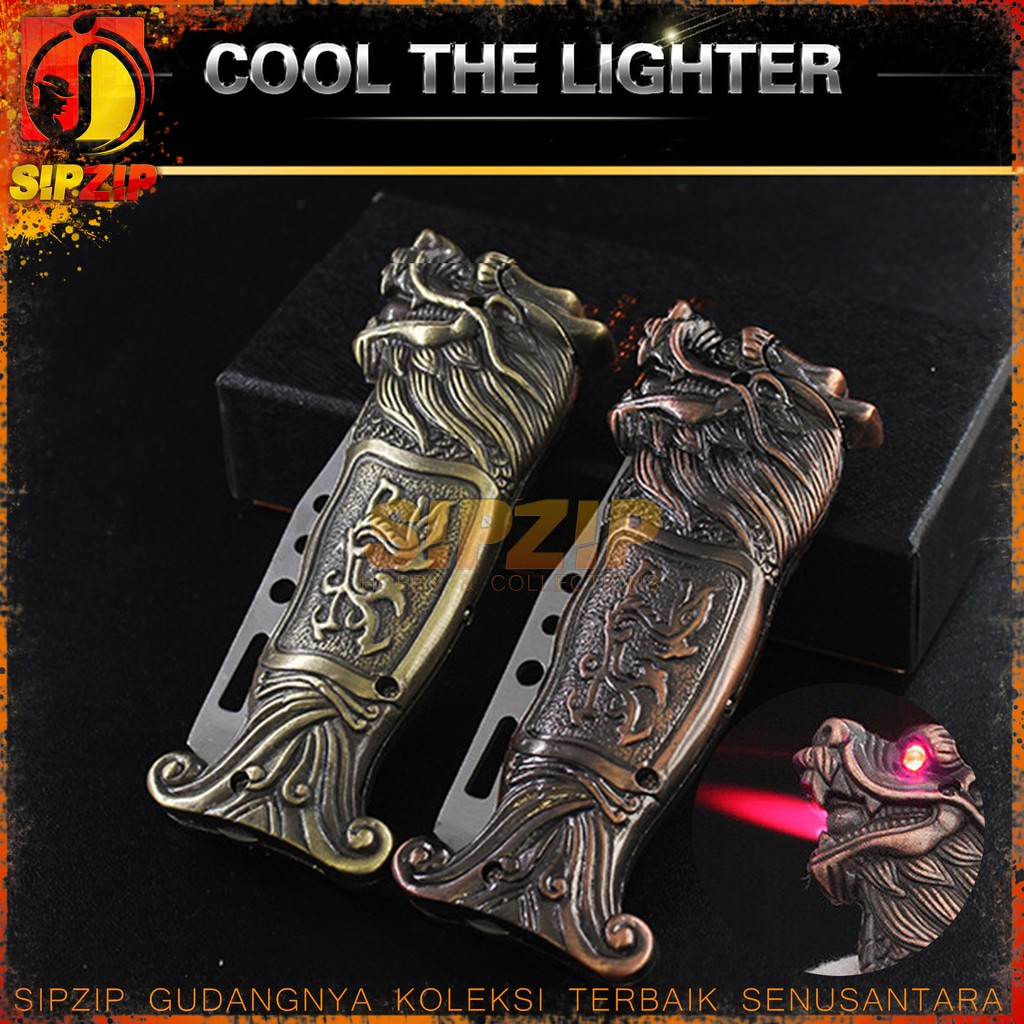 KOREK API PISAU NAGA LIGHTER DRAGON LED EYES