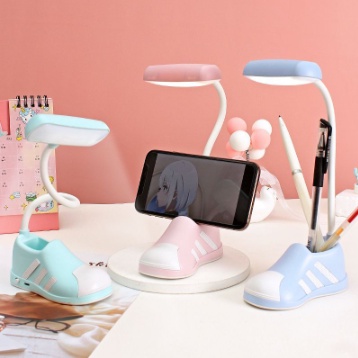 Lampu belajar baca meja led portable mini kecil lucu karakter aesthetic sepatu lucu reading desk por