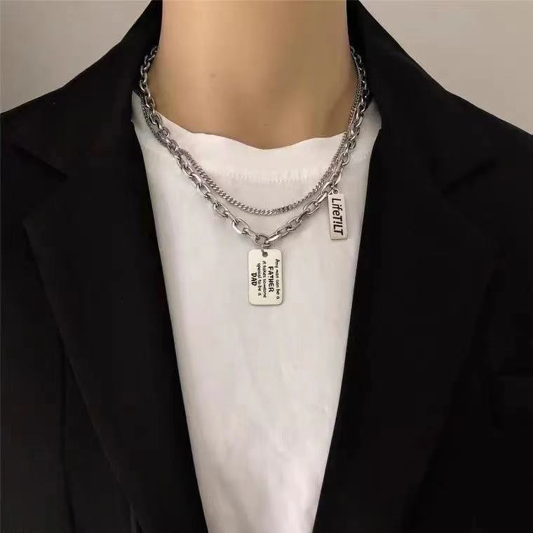 In hip hop kalung wanita populer Net merah retro Alphabet merek sweater aksesoris rantai kalung sede