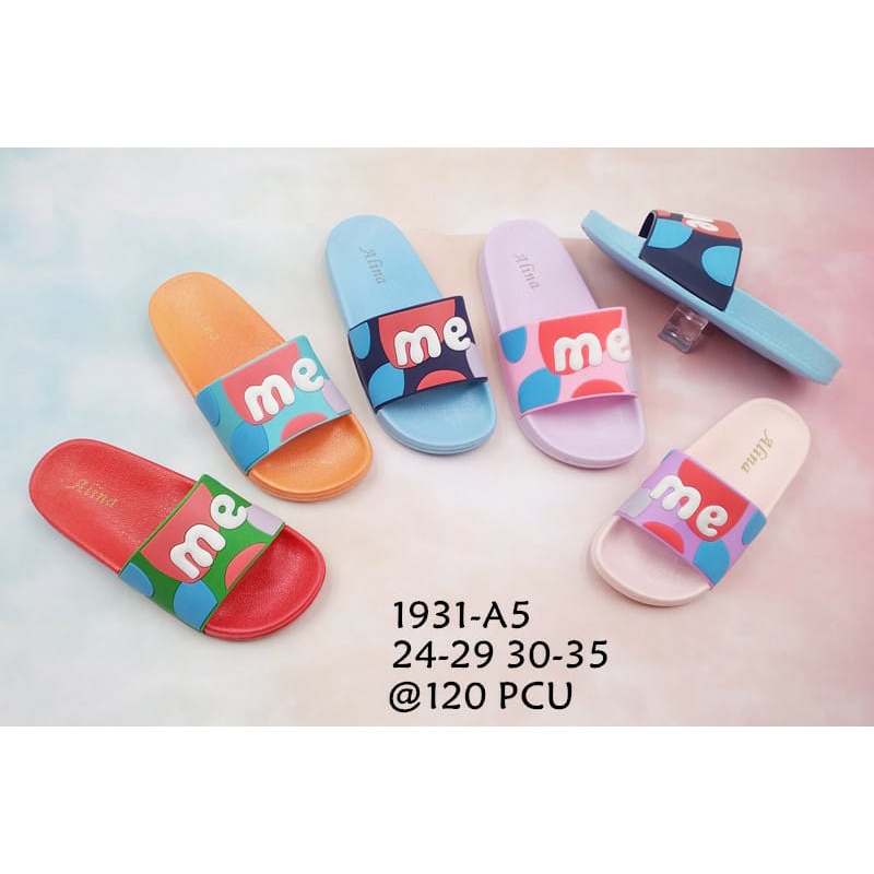 Sandal anak Perempuan Selop  Karakter Lucu / Sandal Anak Jelly Import ME Rainbow 1931 - A5 / Sandal Anak perempuan selop model korean style lucu