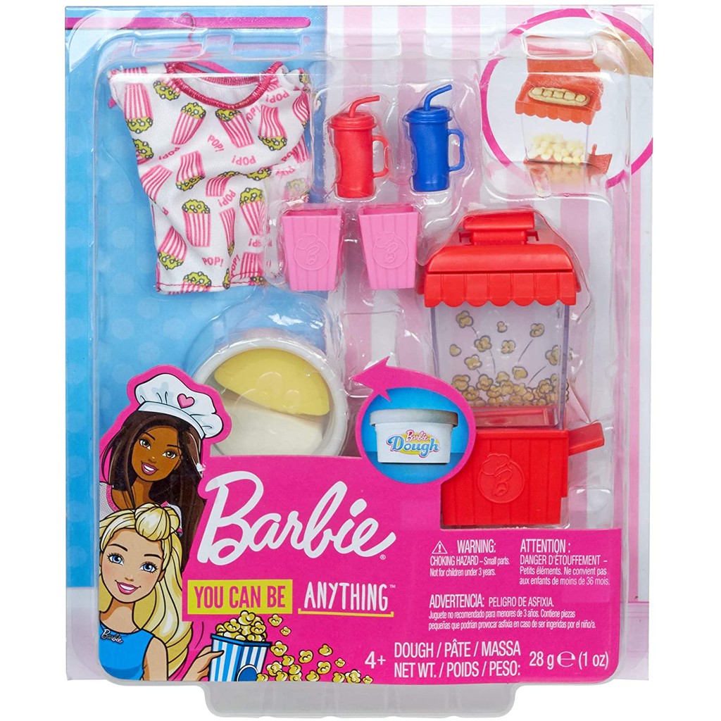 Barbie Popcorn Maker Cooking and Baking Accessories Pack Playset Original Mattel Mainan Anak