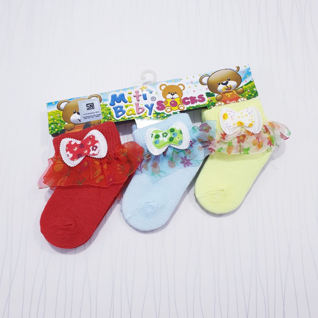 COD Kaos Kaki Anak Motif Renda Isi 3 pcs
