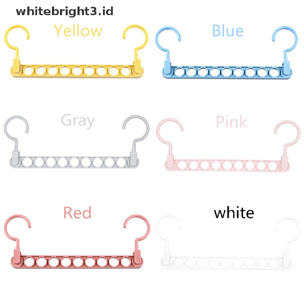 (whitebright3.id) Gantungan Baju Lipat Multifungsi Dengan 9 Lubang