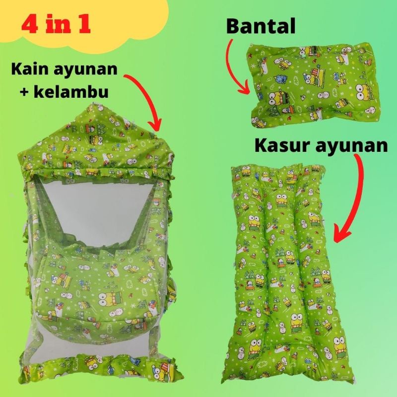 kain ayunan set kelambu plus kasur