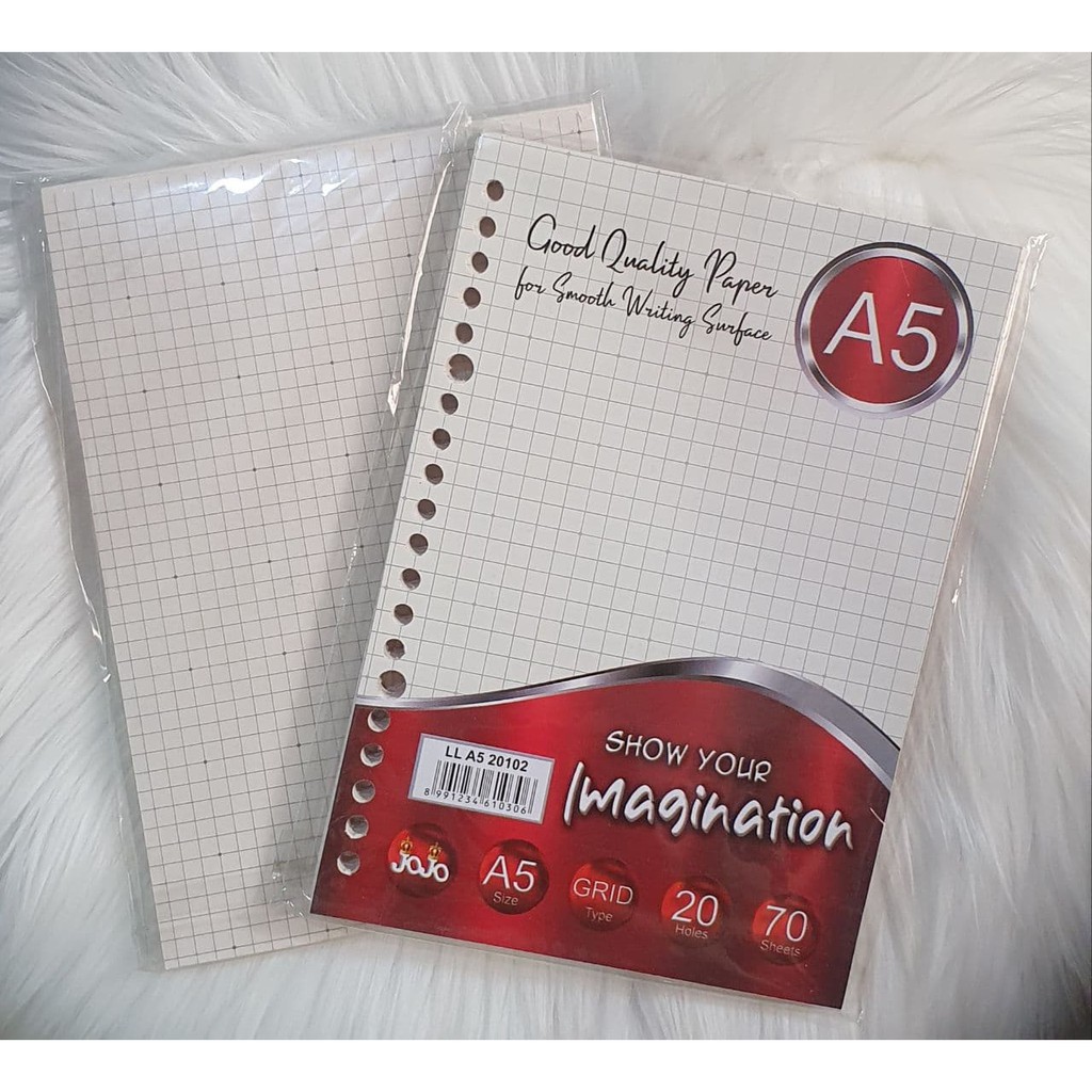 

[PAK] LOOSE LEAF JOJO GRID KOTAK A5 ISI 70 LEMBAR / ISI KERTAS BINDER A5 20 LUBANG
