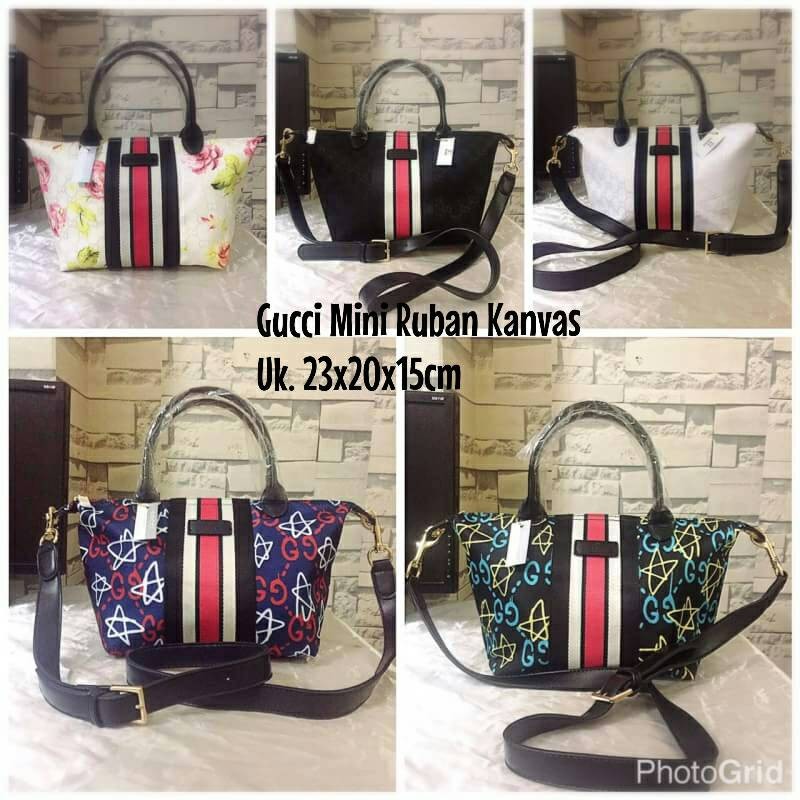 TAS GUCCI MINI RUBAN KANVAS