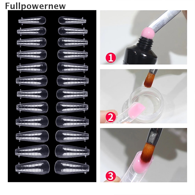 [FULL] Fake Nails Poly Extension Gel Dual Nail Form Coffin Nails Full Cover 120pcs