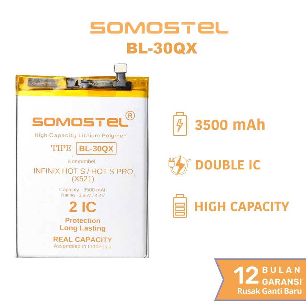 Somostel - BL-30QX Infinix Hot S / Hot S Pro X521 Batre Batrai Baterai