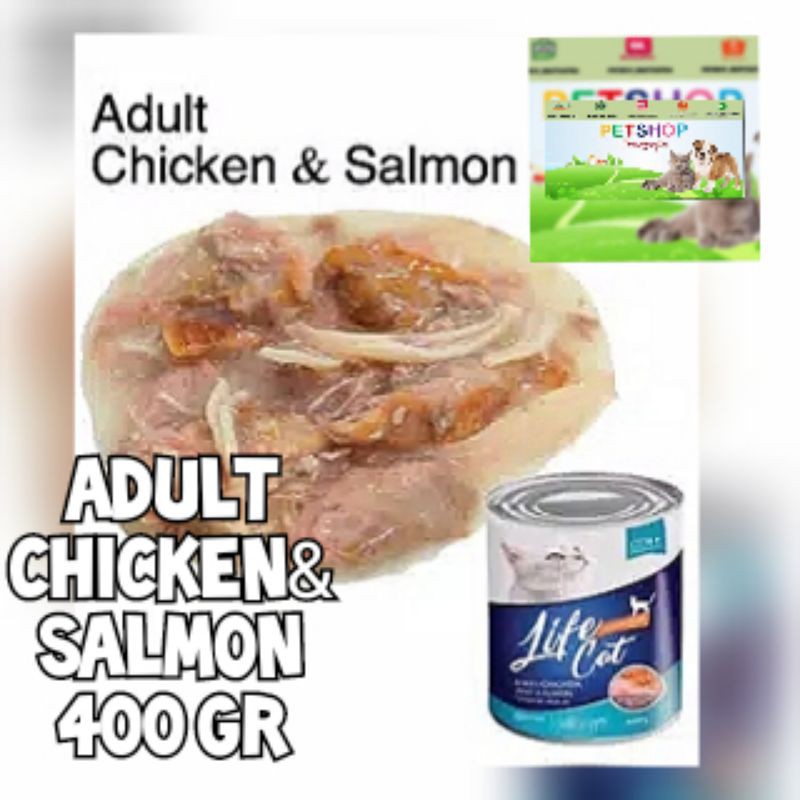 MAKANAN KUCING BASAH LIFECAT LIFECAT KALENG KITTEN / ADULT LIFE CAT KALENG 400 GR 1 DUS ISI 24 KLG