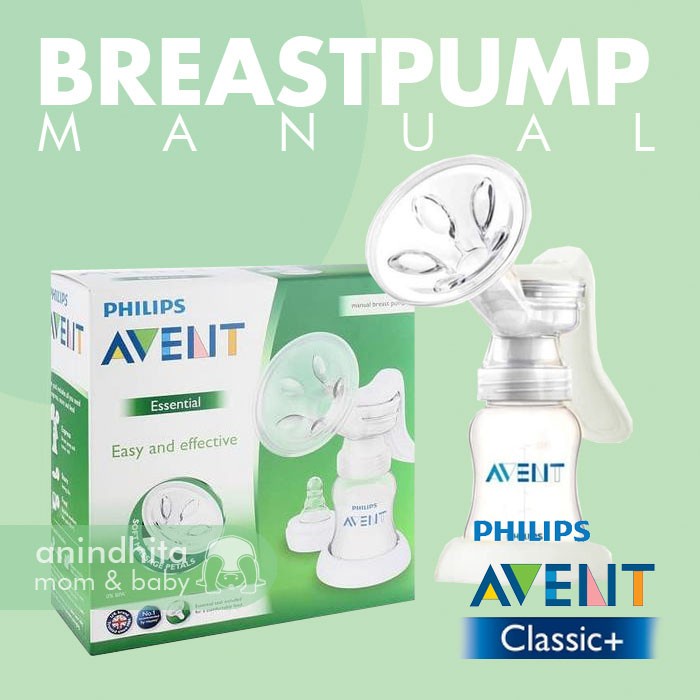 PHILIPS AVENT Standard Manual Breast Pump Wide Neck Classic Pompa ASI