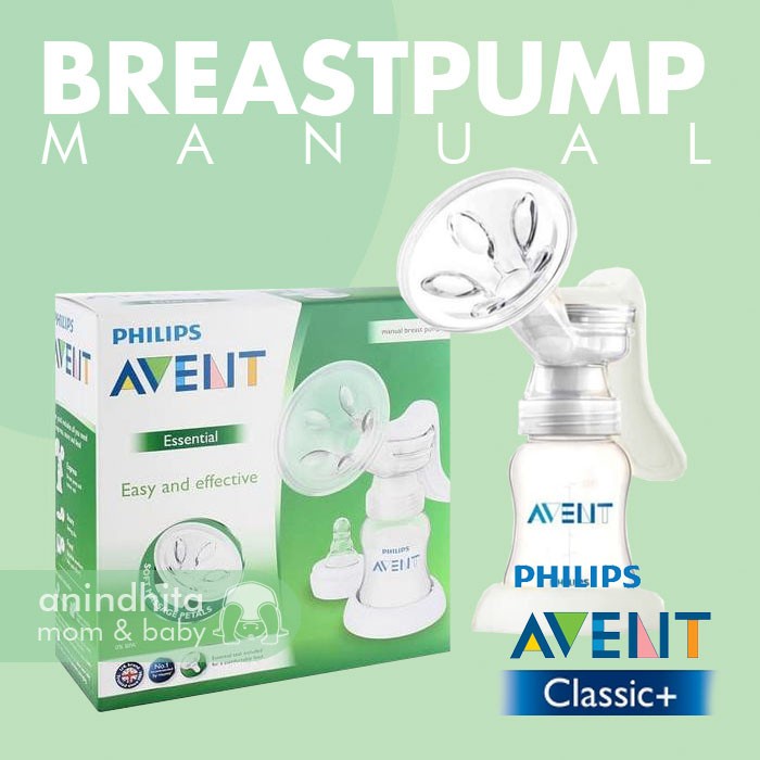 PHILIPS AVENT Standard Manual Breast Pump Wide Neck Classic Pompa ASI