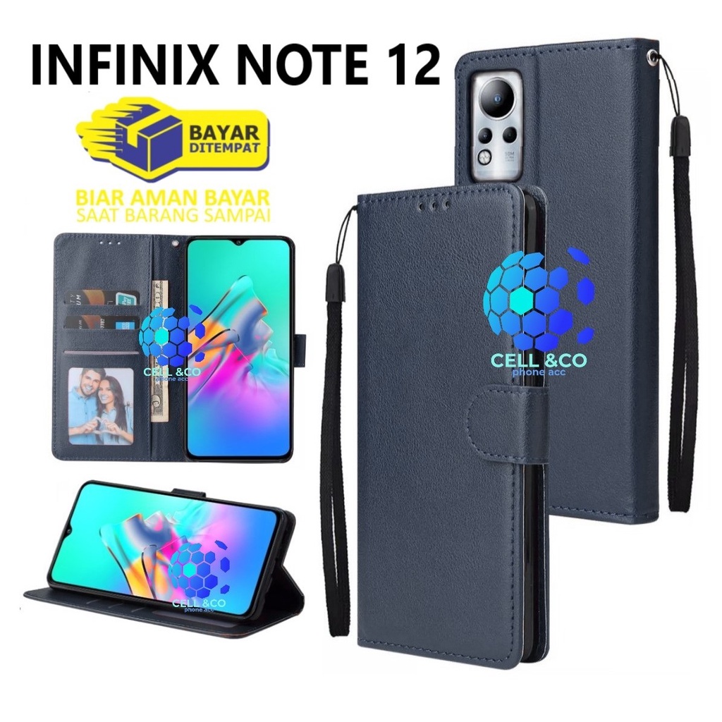 INFINIX NOTE 12 CASE FLIP LEATHER WALLET PREMIUM FLIP CASE BUKA TUTUP KESING HP CASING FLIP CASE WALLET INFINIX NOTE 12