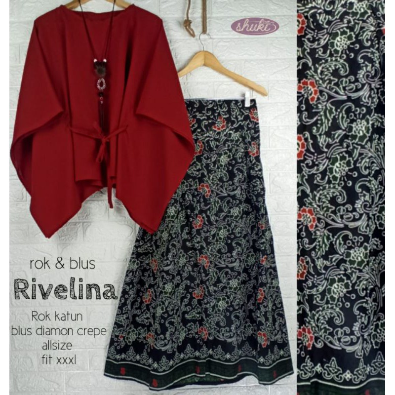 Baju Batik Wanita Rivelina Rok&Blus