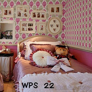 Wallpaper Sticker Dinding BATIK PINK GOLD  WPS152 Dekorasi  