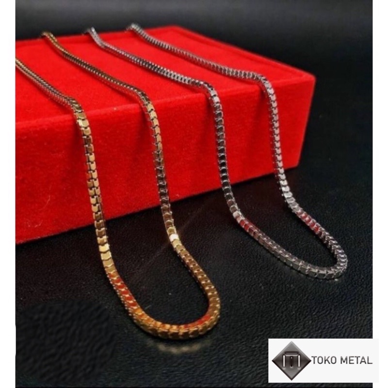 Kalung 100% Titanium Milano Pria dan Wanita 2 MM Anti Karat [ Tok Metal ]