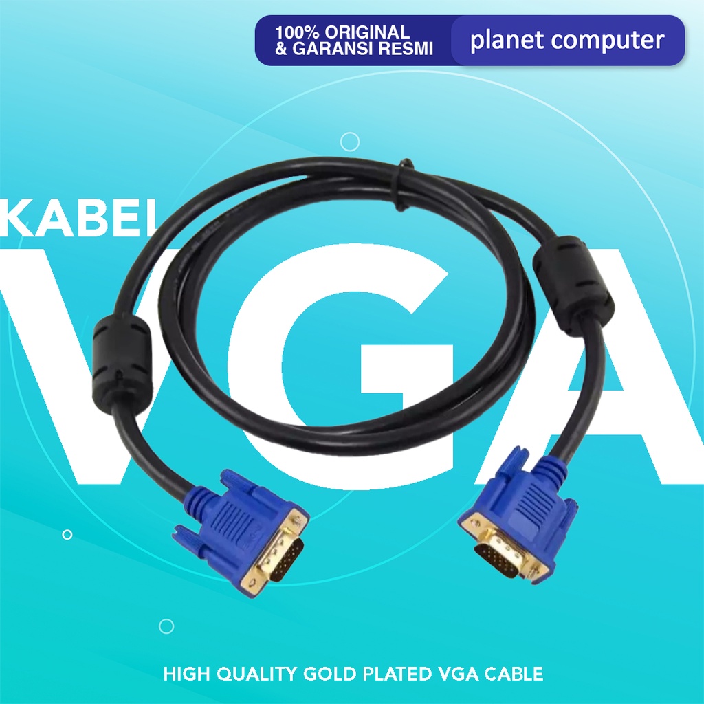 KABEL VGA HIGH QUALITY WITH GOLD PLATED MALE TO MALE