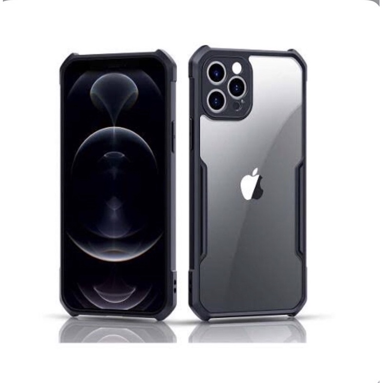 CASE IPHONE 11 / IPHONE 11 PRO / IPHONE 11 PRO MAX XUNDD BEATLE ORIGINAL SOFT HARD CASE HYBRID ARMOR - CLEAR LIST BLACK