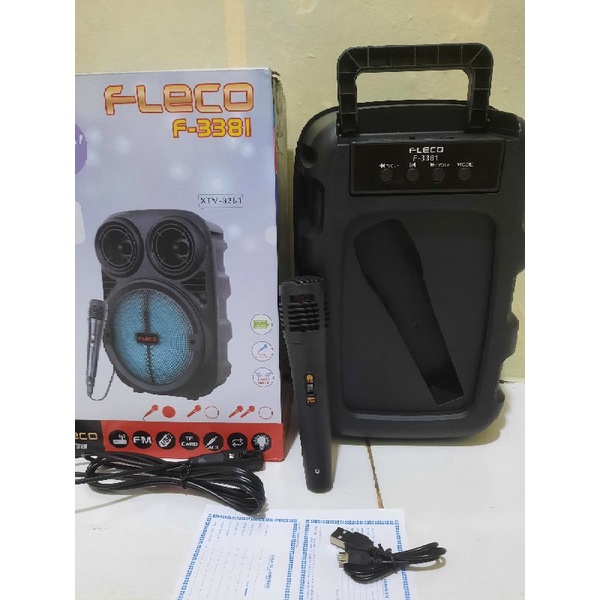 COD Speaker Karoke Bluetooth Fleco F- 3381 6,5 INCH Terbaru Bonus Microphone