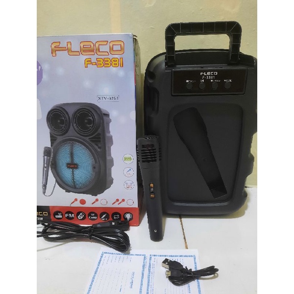 COD Speaker Karoke Bluetooth Fleco F- 3381 6,5 INCH Terbaru Bonus Microphone