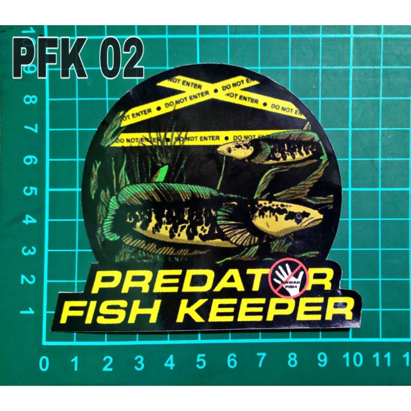 STIKER AQUARIUM UKURAN KECIL IKAN PREDATOR ANTI AIR 10-12cm