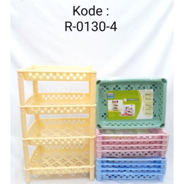 Rak plastik susun 4 yoshikawa R0130-4 / Keranjang susun serbaguna