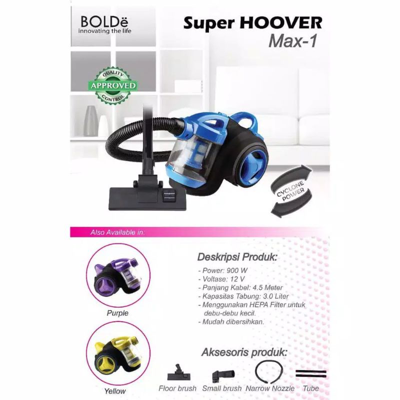 Vacum Cleaner / Penyedot Debu Bolde Super Hoover Max1 Dual Fungsi