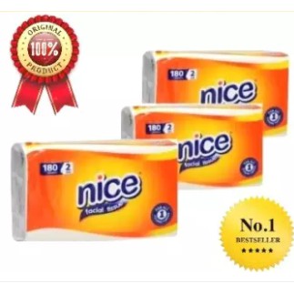 Paket 3 Pack Tissue Tisu Nice facial 180 sheet Tisu Wajah MURAH-3