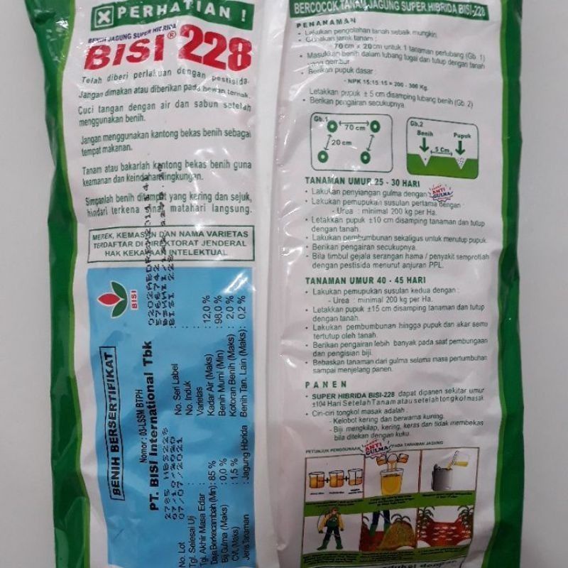 Benih jagung bisi 228 1 kg super hibrida ori hologram pabrik-5