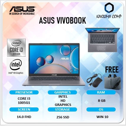 Laptop Bisnis ASUS Vivobook Intel Core i3 Ram 8GB Windows Original