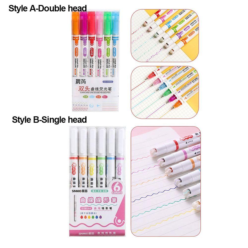 R-flower 6Pcs / Set Spidol Highlighter Bentuk Bunga Untuk Menggambar