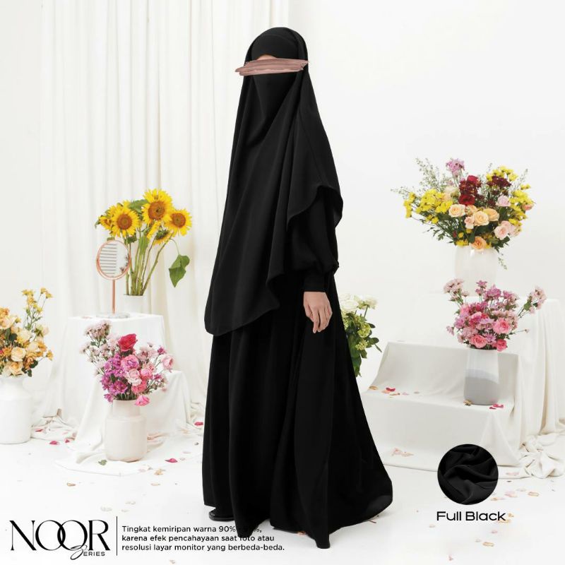 SALEEHA Noor Series Black Abaya French Khimar