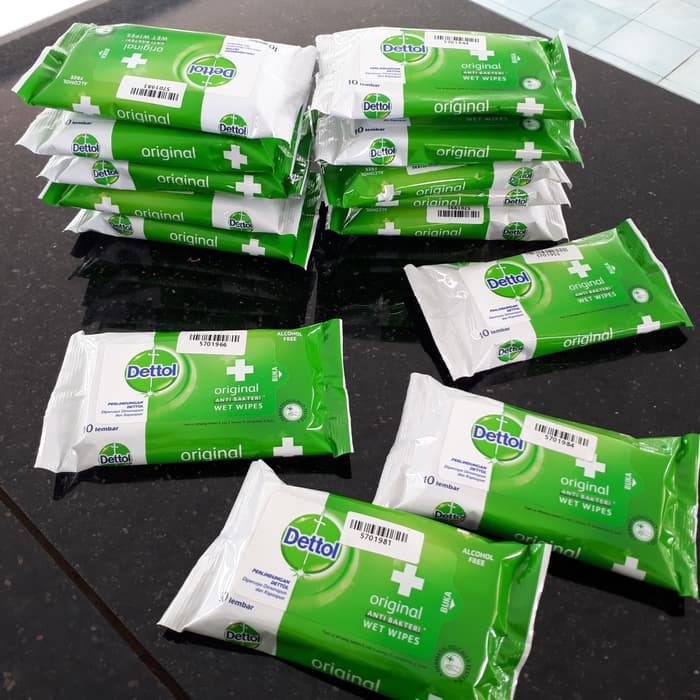 Dettol Wipes Original - isi 10 lembar - Tisu Basah Anti Kuman